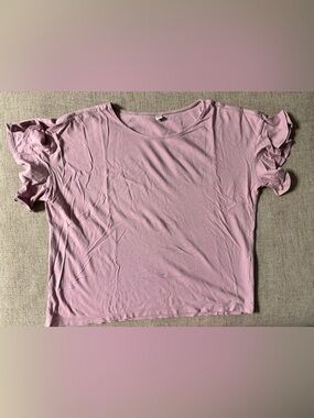 Uniqlo Pink Ruffle Sleeve Tee